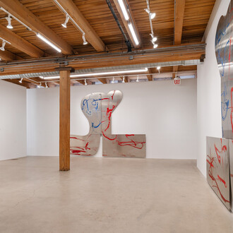 Albert Oehlen and Kim Gordon, exhibition view. Courtesy of Corbett vs. Dempsey