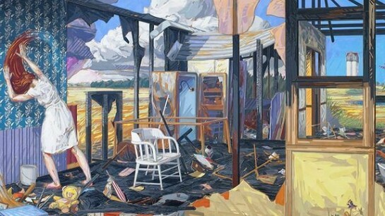 Brian Adam Douglas, A Sort of Homecoming, cut paper on paper, 36 x 71 inches (91.4 x 180.3 cm)