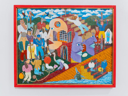 Frantz Zéphirin, The messenger, exhibition view. Courtesy of NSU Museum of Art