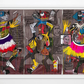 Blessing Ngobeni, What the paper remembers, exhibition view. Courtesy of Montague Contemporary