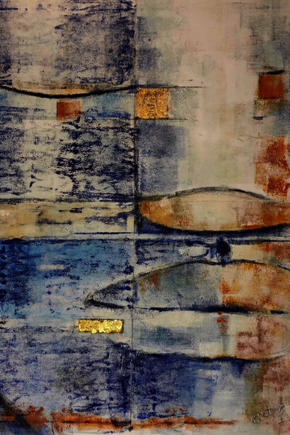 Ripple marks di marea n. 2, olio su tela, 80x100 cm, 2020