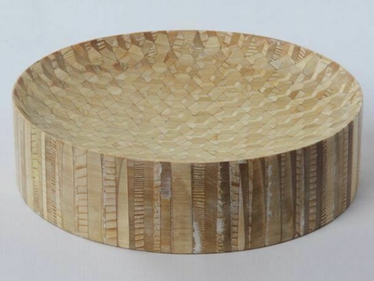 Philippe Malouin, Extrusion bowl, 30cm (d) x 8cm (h), Object: Extrusion bowls, stool, high tray, and table, 5 various objects in a limited edition of 12 + 2 P, Material: Hand crafted maple and oak, Carwan commission, produced in Lebanon