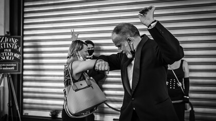 Azione artistica, foto Riccardo Pinna