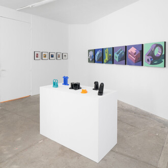 Robert Cottingham, Cameras, typewriters et components, vue d’exposition. Avec l’aimable autorisation de la Galerie Vallois