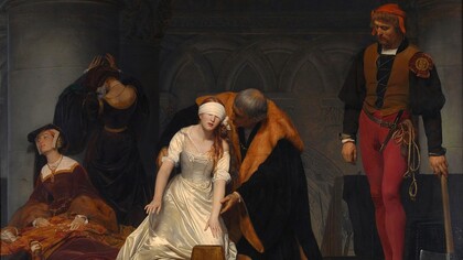 "L'esecuzione di Lady Jane Grey", Paul Delaroche, 1834. Conservato alla National Gallery di Londra, UK
