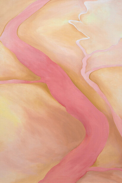 Georgia O'Keeffe, It was yellow and pink II, 1959. Courtesy of San Antonio Museum of Art