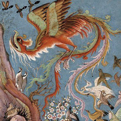 Simurgh era un uccello che viveva su un albero ed aveva il compito di far cadere a terra i semi dell’albero da cui erano generate le sementi di tutte le piante selvatiche