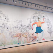 Wall drawing series: Gladys Nilsson, exhibition view. Courtesy of the Menil Collection