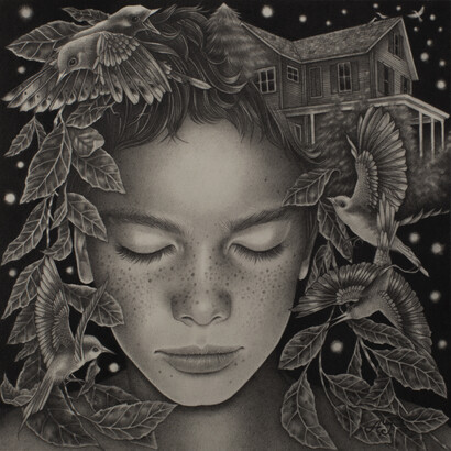 DCG_Alessia Iannetti_Wind's Silent Dream_Graphite on paper_15 x 15 cm_2014