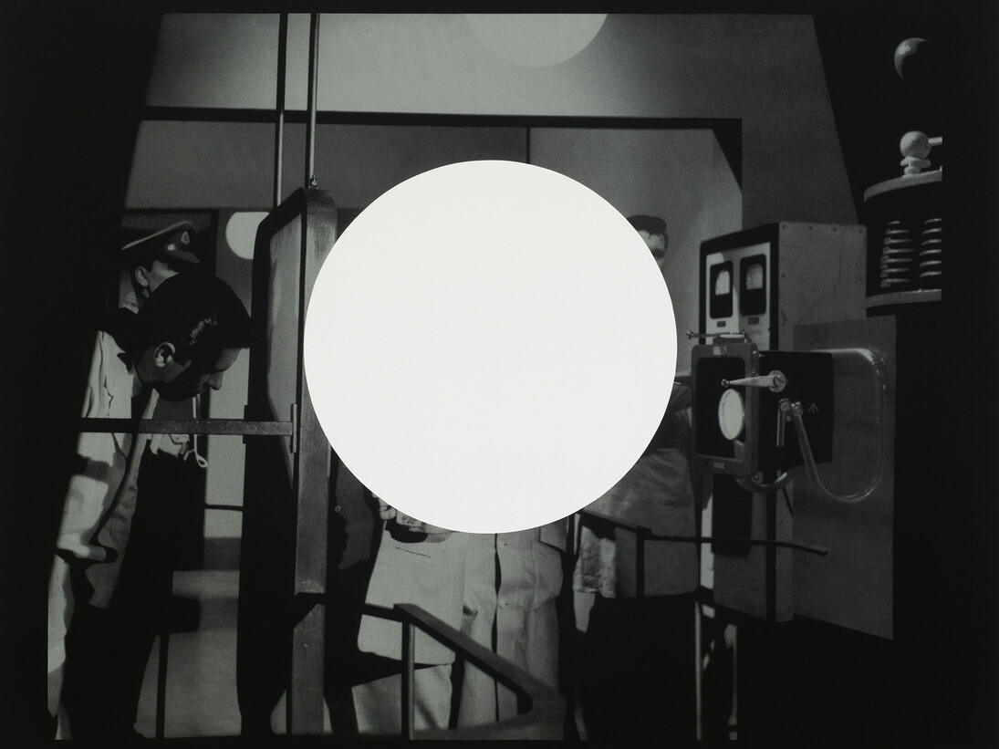 John Stezaker, Projection, 2015, Silkscreen on black cotton, 64 9/16 x 76 3/4 in. (164 x 195 cm), Courtesy of The Approach, London