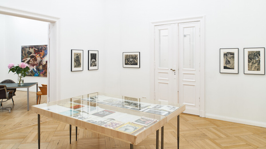 Sarah Schumann, Collages and paintings from 1954 to 1982, exhibition view. Courtesy of Meyer Riegger
