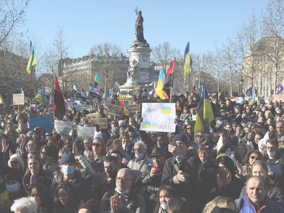 Protestas contra la guerra en Parías, Francia