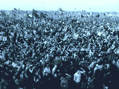 Concentración-concierto para pedir el No (a la continuidad de Pinochet al frente del Gobierno) en 1988