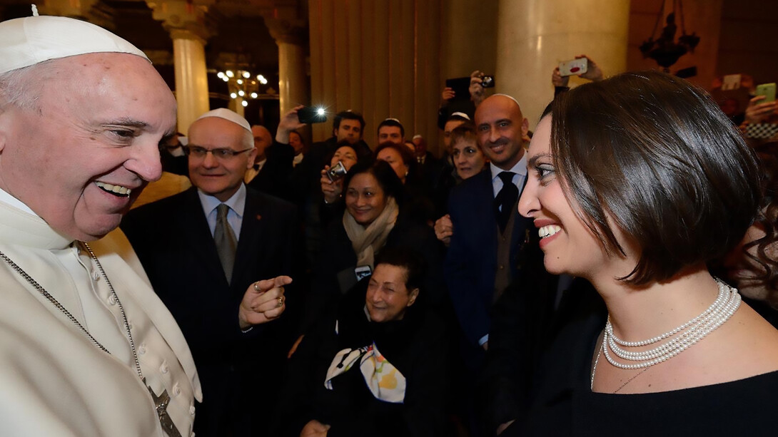 Pope with Micaela Pavoncello, photo by Stefano Meloni