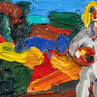 Emilio Villalba, Landscape and Figure, 2025. Courtesy of Dolby Chadwick Gallery