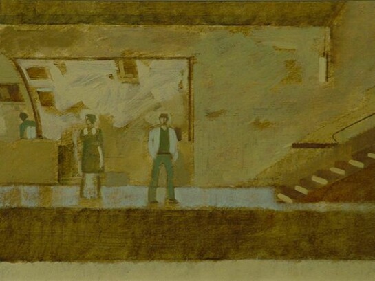 Michael Upton, Metro VIII, oil on board, 19 x 28 cm
