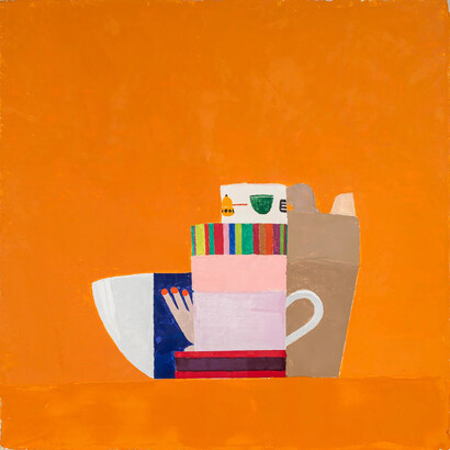 Sydney Licht, Still life with matchbox and china teacup, 2024. Courtesy of Kathryn Markel Fine Arts Gallery