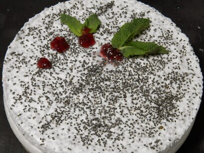 Tarta de tofu y queso con semillas de chia