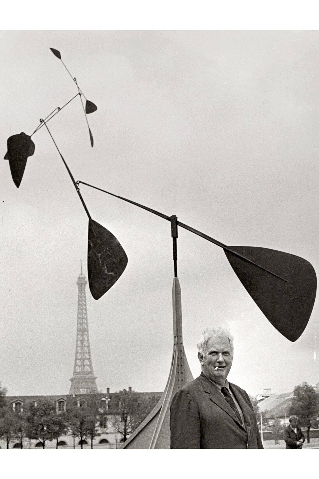 Calder with Spirale, Palais de l'UNESCO, Paris 1958. Photograph by Lore Hammerschmid