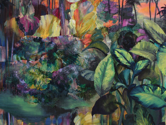 Orlanda Broom, Swamp Coral (detail), oil on canvas, 92 x 92 cm