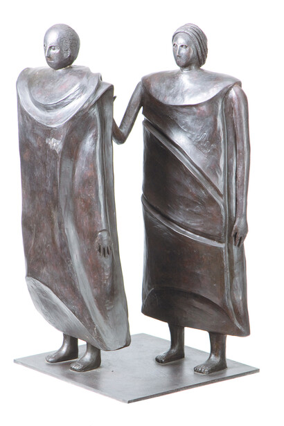 Rachele Bianchi, La coppia, bronzo, 1998, h 66 cm