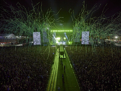 La banda de rock Muse durante su concierto en el Stage Mad Cool del festival. Foto: Andrés Iglesias