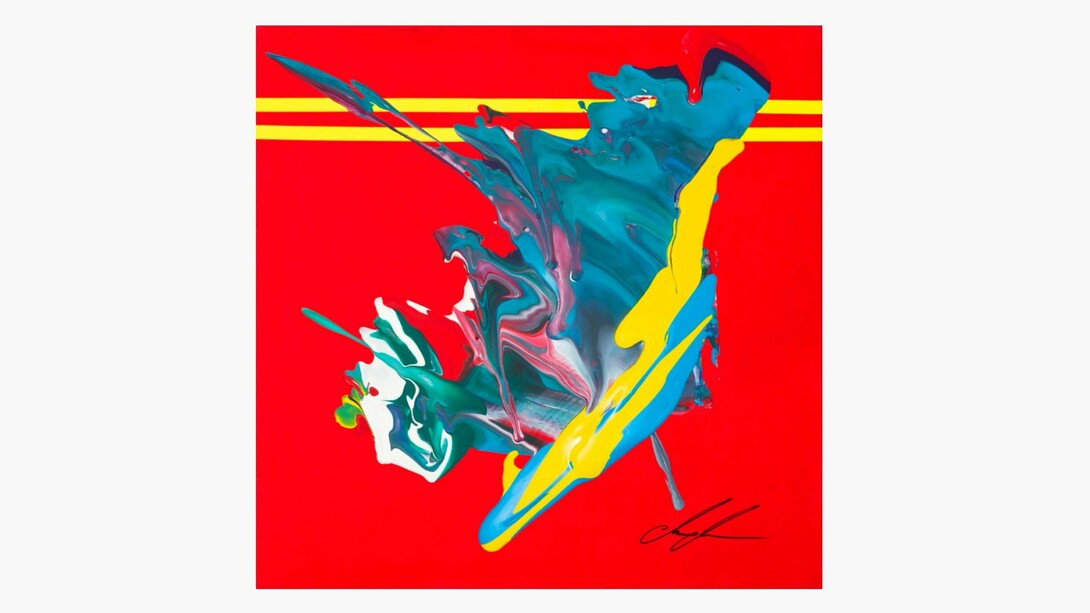 Michael Gregorjev Murn, Matthew The Apostle, 2023, Acrylic and colour tape on canvas, 80 cm x 80 cm. Courtesy of the artist and Miart Gallery