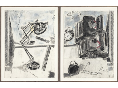 André Gregory, Mirror, 2012, Charcoal on paper. Overall: 67 1/2 x 52 inches, 171.5 x 132.1 cm. Each:
33 3/4 x 26 inches, 85.7 x 66 cm