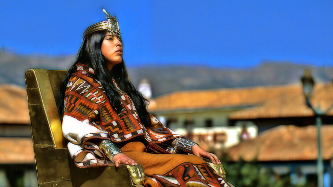 Cusco, Peru – Parata di comparse per le strade della città durante l’Inti Raymi (la Festa del Sole) che si svolge al solstizio di inverno, il 24 giugno