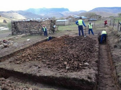 Working in a new building in Ha Semenyane