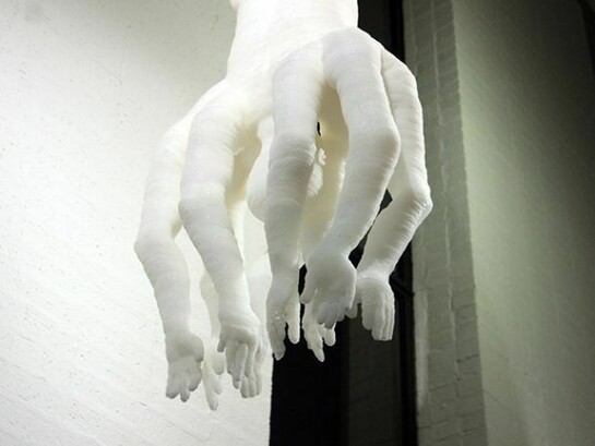Mariline Oliver, Fallen Durga, 2010, twin walled plastic, 220 x 80 x 45 cm