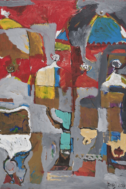 Asaad Arabi, Melodic Mirroring, 2014, Acrylic on canvas, 162 x 130 cm