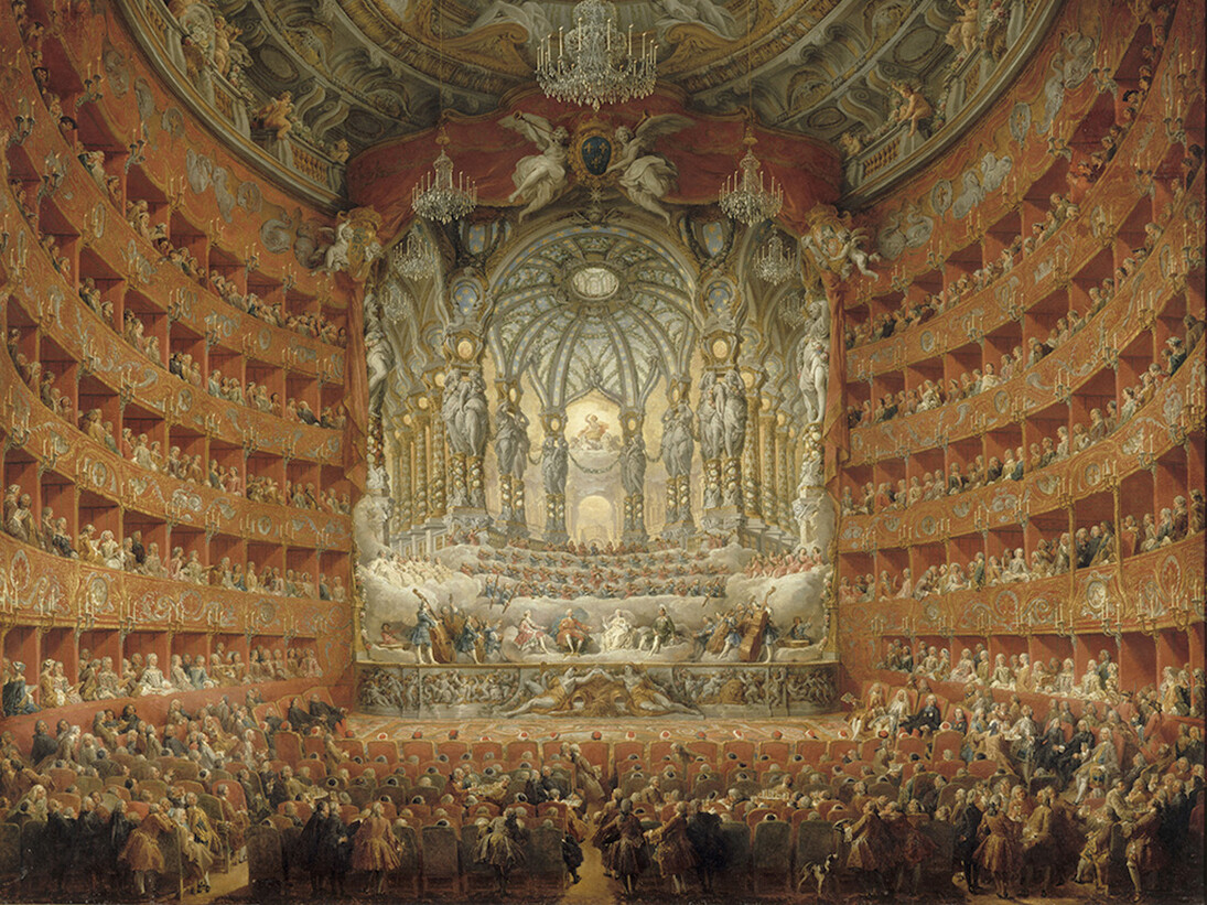 The Musical Performance in the Teatro Argentina in Honor of the Marriage of the Dauphin, 1747, Giovanni Paolo Panini, oil on canvas. Musée du Louvre, Département des Peintures. Image © RMN-Grand Palais / Art Resource, NY