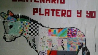 Mural realizado por el alumnado de Primaria en el C.E.I.P. José Calderón, en Málaga, en la Semana Cultural de 2014 dedicada a la conmemoración de esta obra