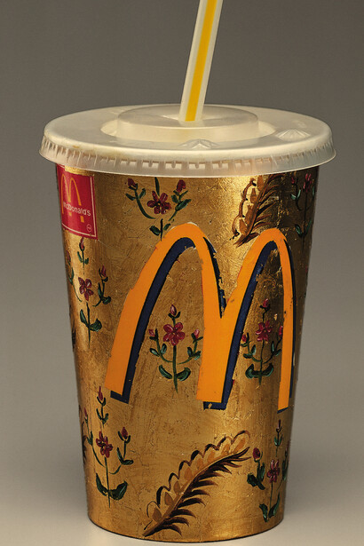 Dario Escobar, Untitled, 1998, Cardboard, plastic, goldenleaf and pigments, 15 X 17 cm