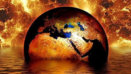 An earth in need of life support due to its failing biological system