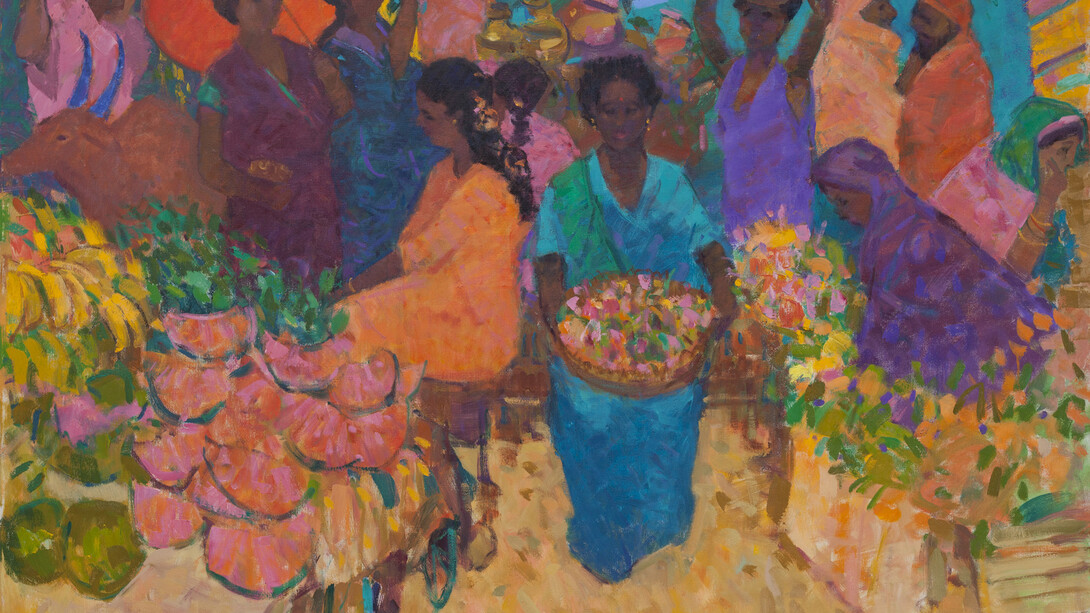 George Devlin, The Indian Market, oil on canvas, 142 x 182 cm