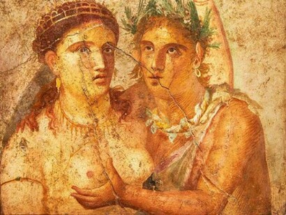 Mural of Pompeii's ruins