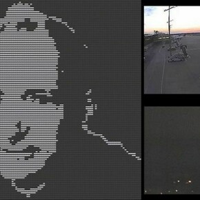 A live portrait of Tim Berners-Lee (an early warning system), 2012, Digital projection from online sources