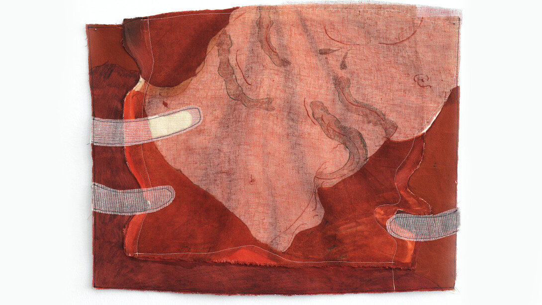 Jeanne Gaigher, Torso, acrylic, ink on canvas and scrim, 2021,
53 x 44 cm. Courtesy the artist and Osart Gallery. Photo Justin
Share.