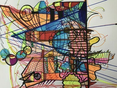 Giornata VI novella 1, Un cavaliere, Filzstift auf Papier, 29x42 cm