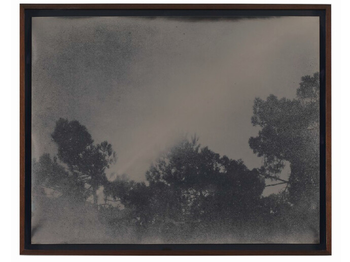 Lisa Oppenheim, Passage of the moon over two hours, Arcachon, France, Ca. 1870s/2012, April 17, 2012, Unique black and white photograph, 2012, photographer: Achim Kukulies, courtesy the artist(s) and Sies + Höke, Düsseldorf.