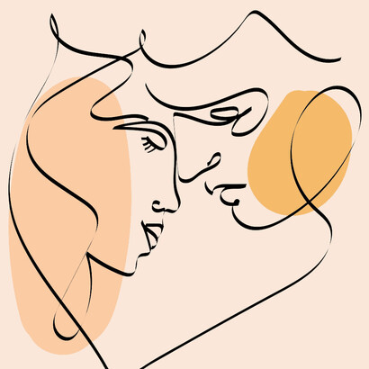 Coppia, disegno stilizzato. A parte la fine drammatica, un rapporto di coppia così è molto vicino alla realtà