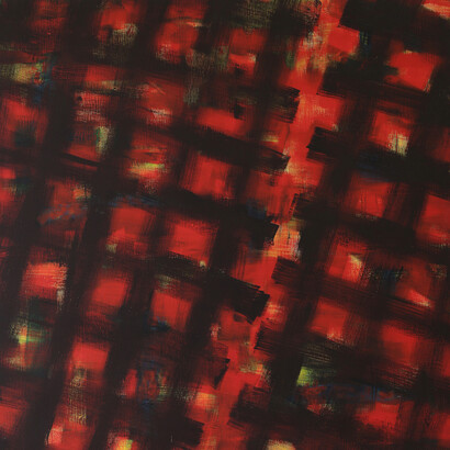 Mario Nigro, Senza titolo, 1956, Tempera murale su tela, 148x135 cm. Courtesy A arte Invernizzi, Milano. Foto Bruno Bani, Milano