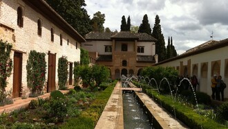 El Generalife de Granada o Jardín del Arquitecto, una almunia cercana a la Alhambra propiedad del sultán, Granada,España