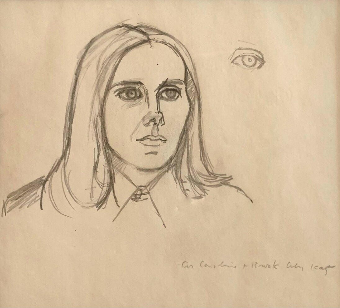 Alex Katz, Studies of Caroline I, original drawing - pencil on paper, 7.25x7.75 in
