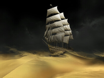 Atravessar o deserto em um barco