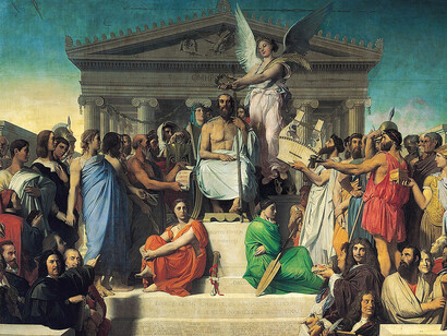 Jean-Auguste-Dominique Ingres, Apoteosi di Omero, olio su tela, 1827, Louvre, Parigi, Francia