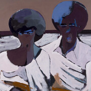 Dmitri Wright, Black Couple in Bed Looking at TV, 1971. Courtesy of Newark Museum