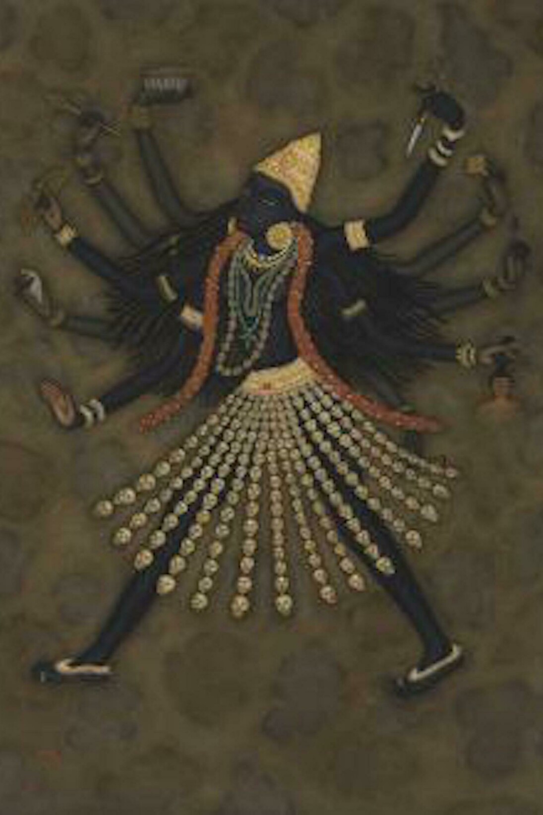 Y.G. Srimati, Indian, 1926 – 2007, Mahakali, New York, 1980 , Watercolor on paper, 29 ¼ in. x 21 7/8 in.  The Metropolitan Museum of Art, New York, Gift of Michael Pellettieri, in memory of Y.G. Srimati, 2009 (2009.211)